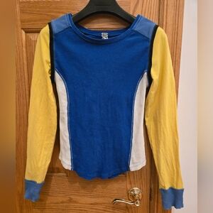 Free People (We The Free) Long Sleeve Colorblock Shirt. Size M
